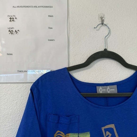 Cover Charge Cat Dress Vintage Lagenlook Artsy Pockets Slits Mumu Dress Sz Large - Picture 6 of 6